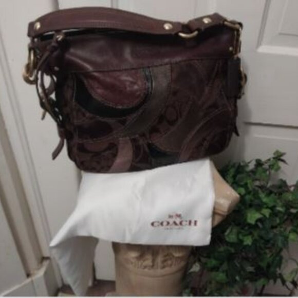 COACH Vintage Handbag Gallery Mosaic Patchwork Signature Brown Leather 🔥👜 - Picture 1 of 7